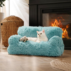 Mewoo dog couch removable cover close-up showing easy cleaning.