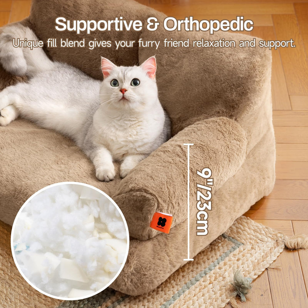 MEWOOFUN Dog Couch Camel bottom anti-slip keeps it in place on floors