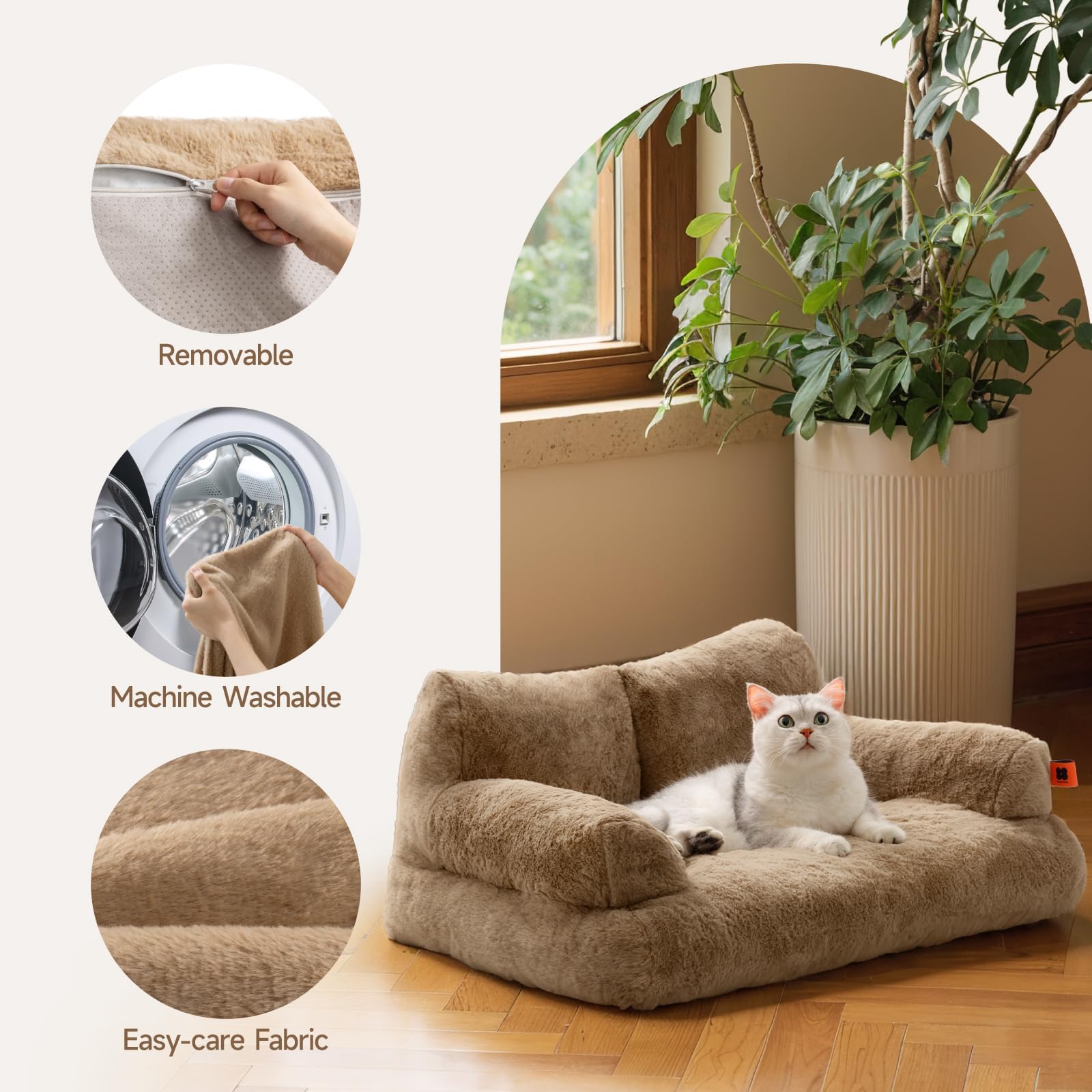 MEWOOFUN Dog Couch removable cover for easy cleaning and maintenance