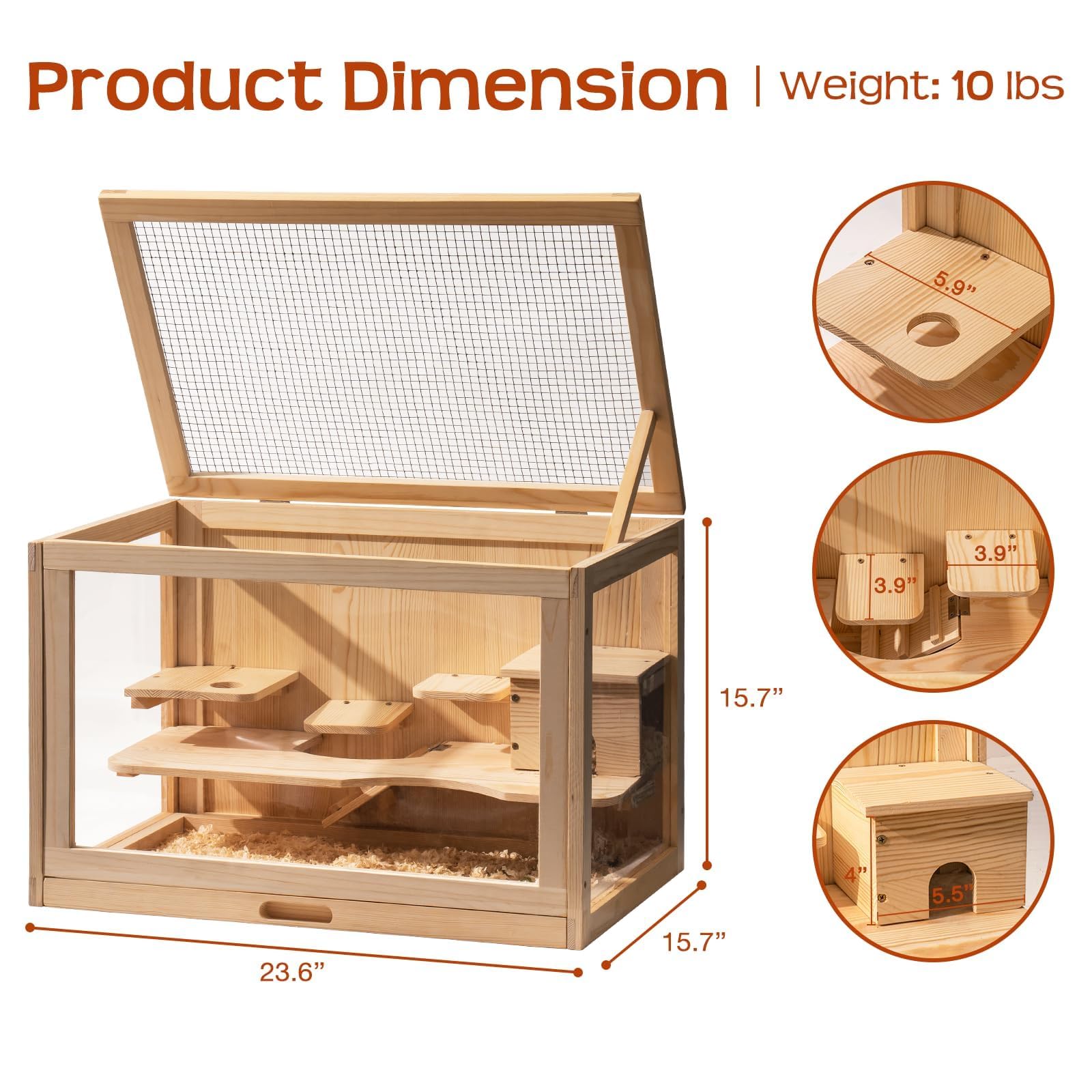 Mewoo hamster cage accessories including house steps and platform for exploration