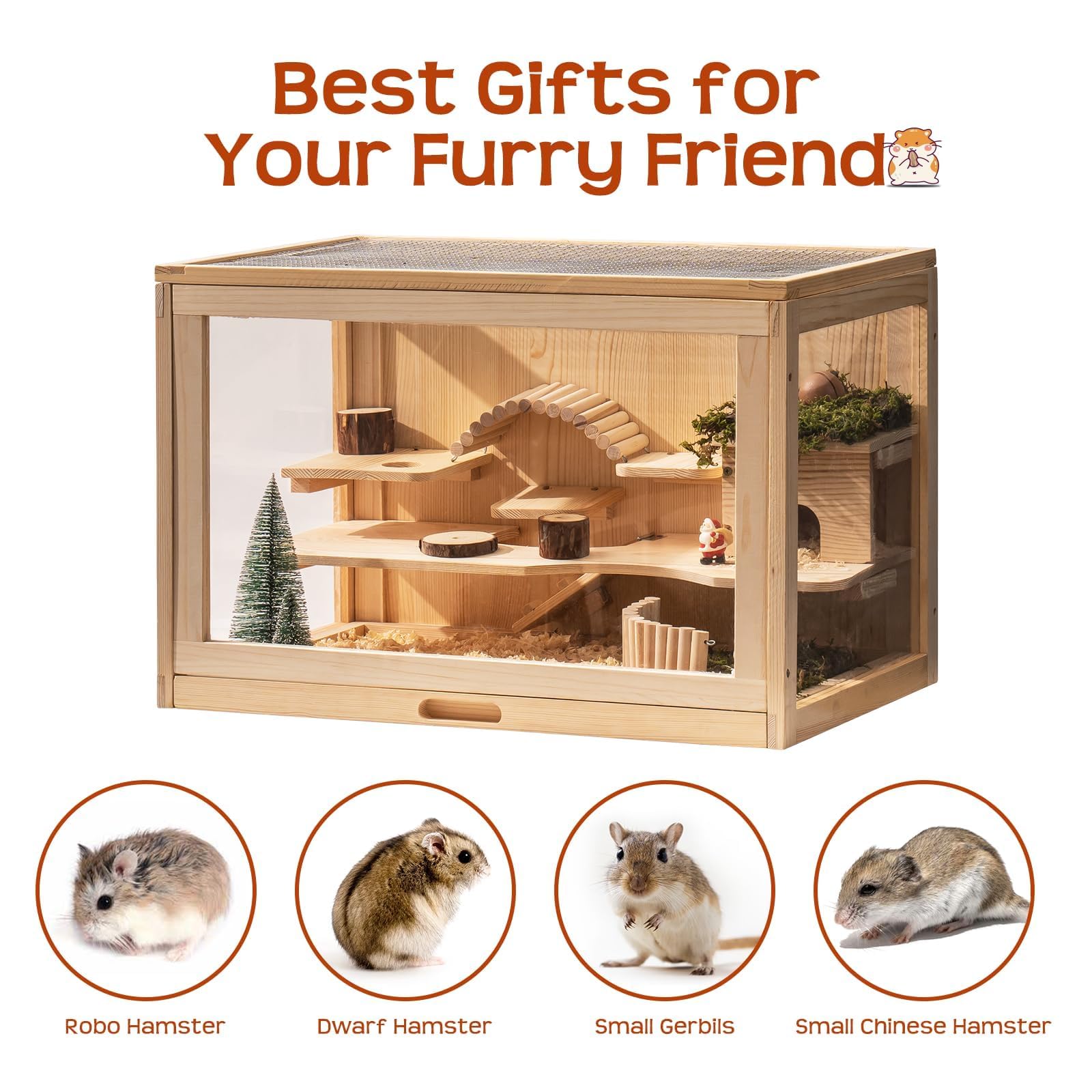 Mewoo hamster cage dimensions 23.6 by 15.7 by 15.7 inches