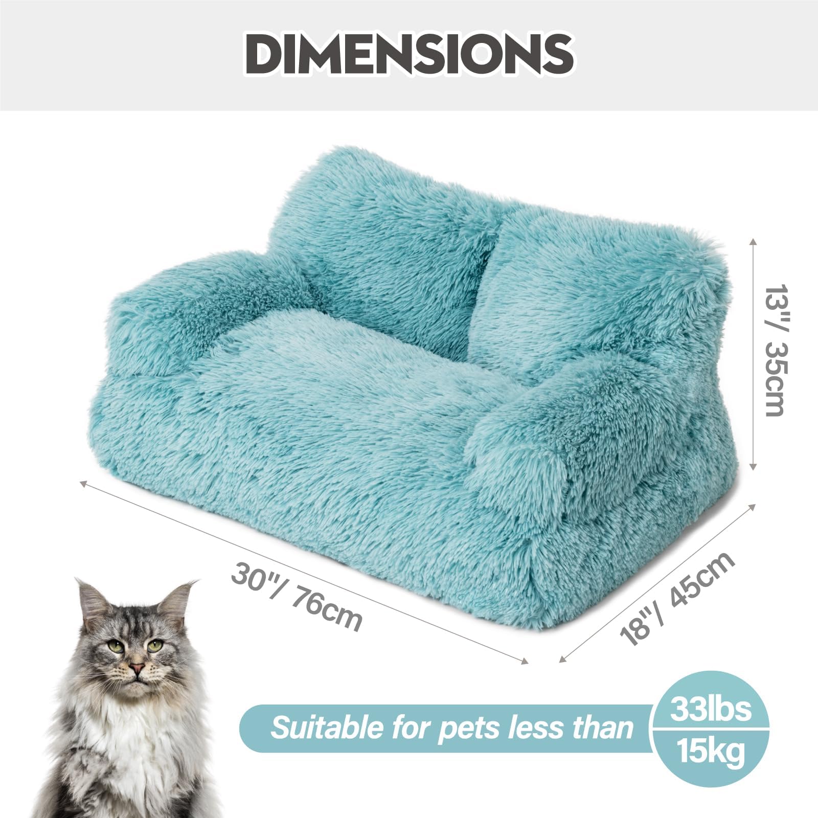 Mewoo pet sofa removable cushion cover simplifies weekly cleaning.