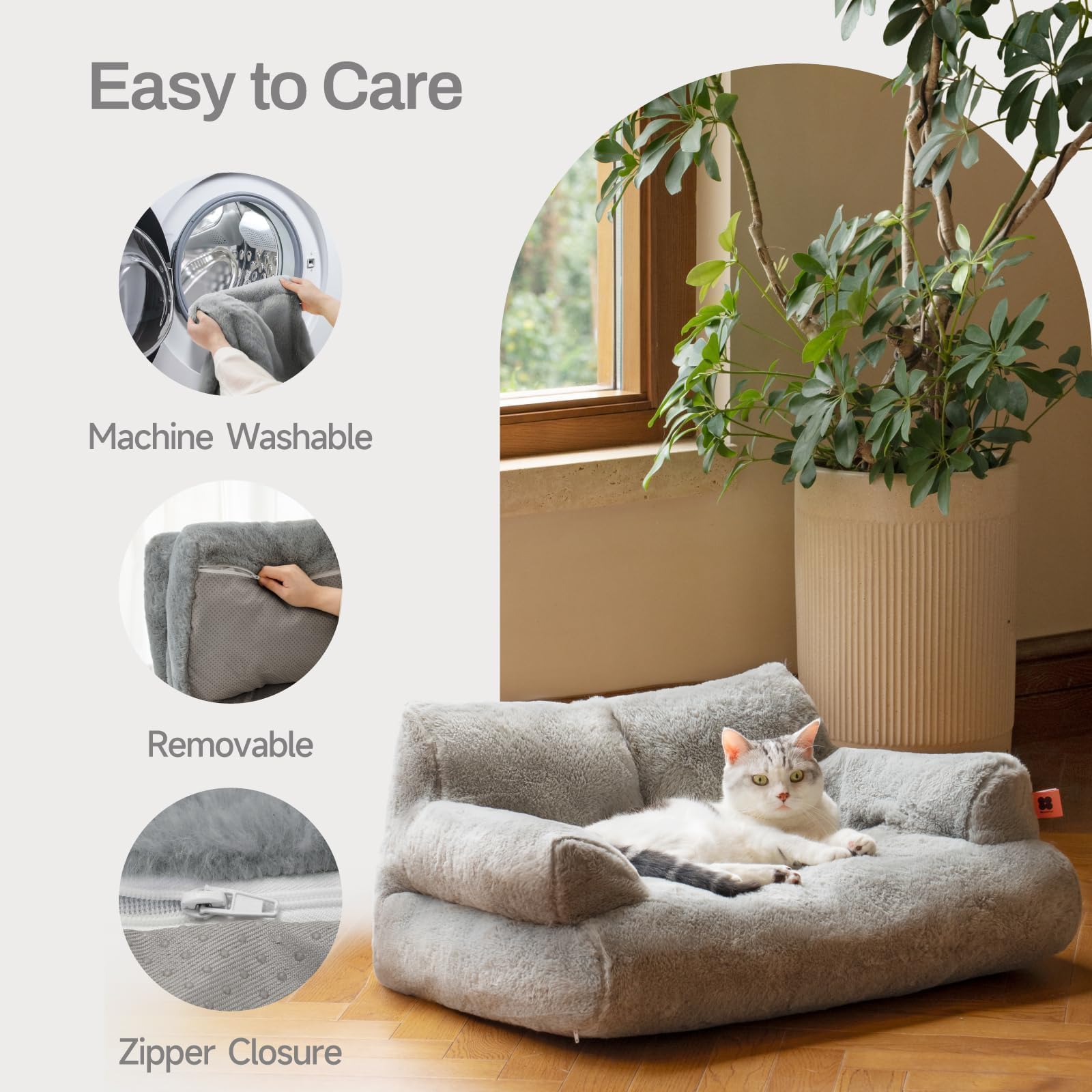 MEWOOFUN bed size 26x14-5x13 fits small cats and dogs