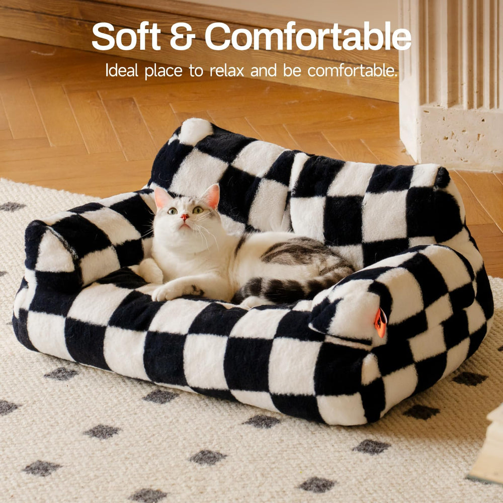 MEWOOFUN cat bed black white color adds stylish look to home