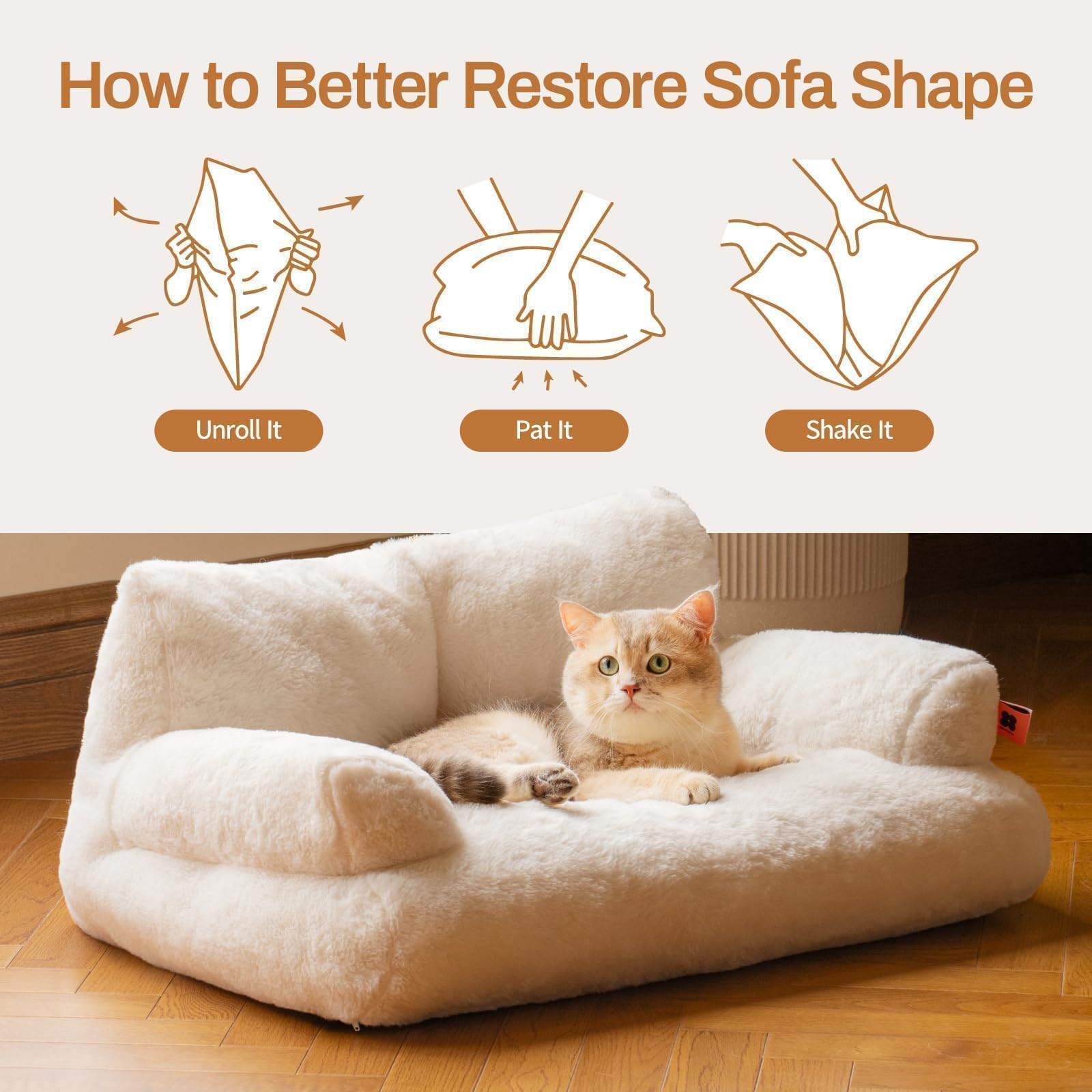 MEWOOFUN cat bed care includes removable cover for machine washing