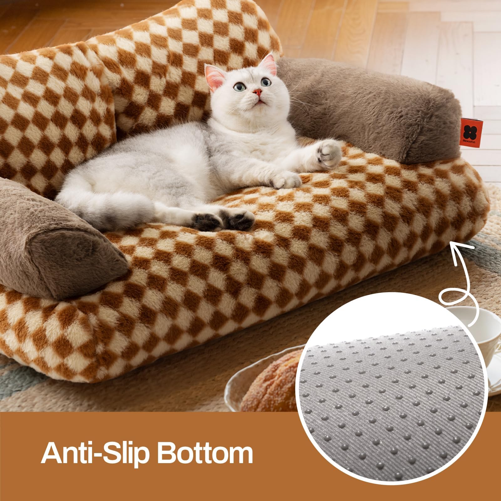 MEWOOFUN cat bed inner filling removable—easy washing and refresh