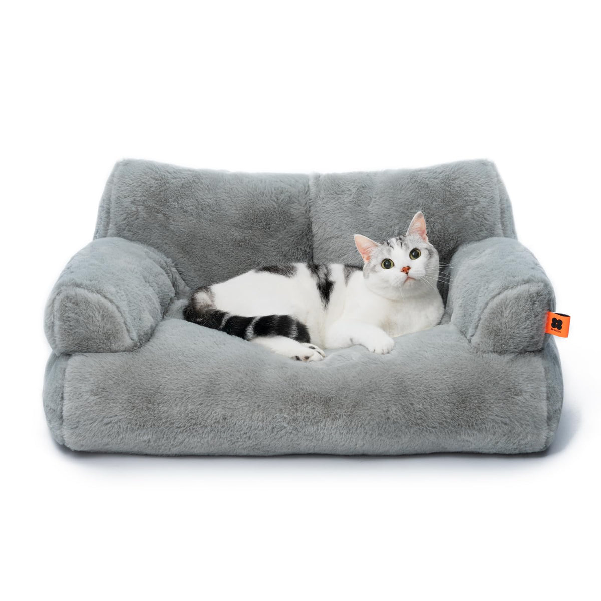 MEWOOFUN cat bed removable cover grey for easy washing and quick cleaning