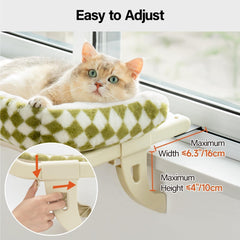 MEWOOFUN cat window perch large side view highlights sturdy frame for safe lounging