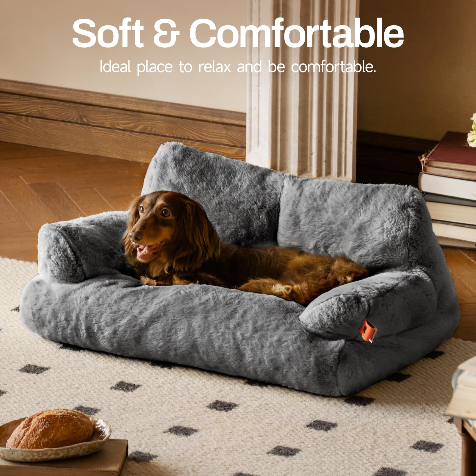 MEWOOFUN dog couch measures 26 inches long for small pets.