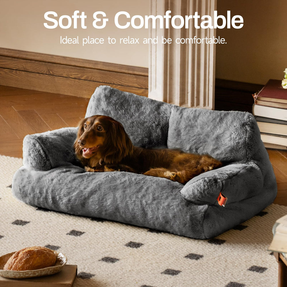 MEWOOFUN dog couch measures 26 inches long for small pets.