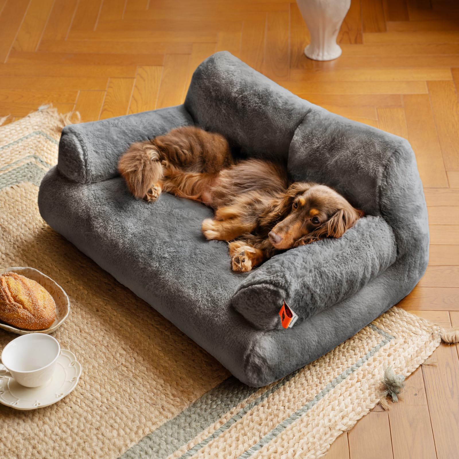 MEWOOFUN dog couch compact size fits apartments and cozy corners.