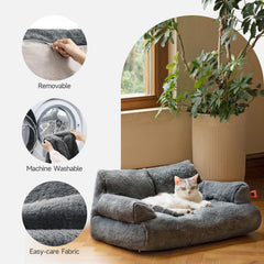 MEWOOFUN dog couch removable cover enables easy machine washing.