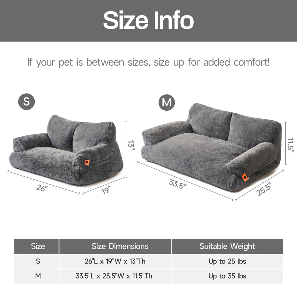 MEWOOFUN dog couch ships vacuum-packed and regains shape after 48 hours.