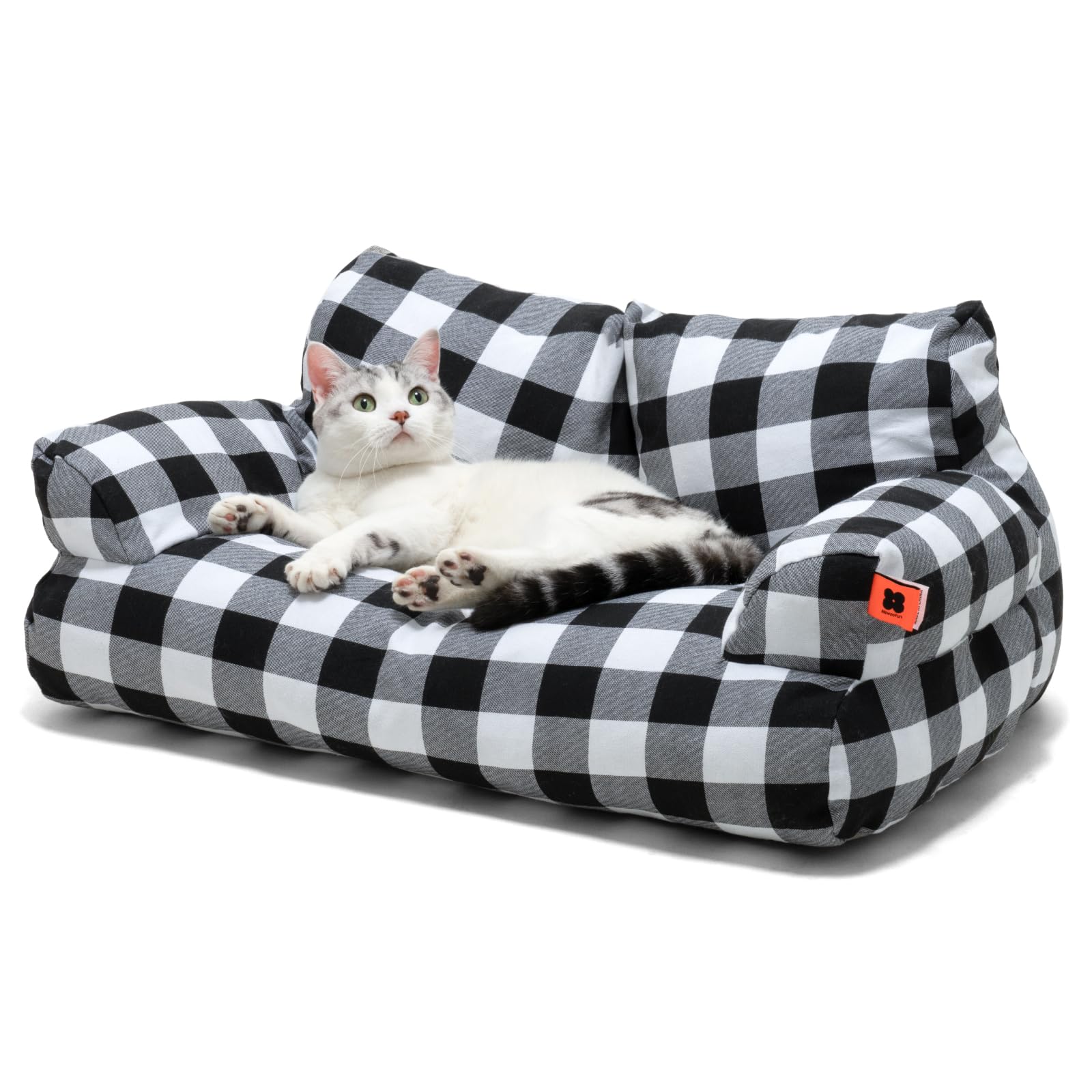 MEWOOFUN pet sofa bed with removable cover for easy cleaning after play.