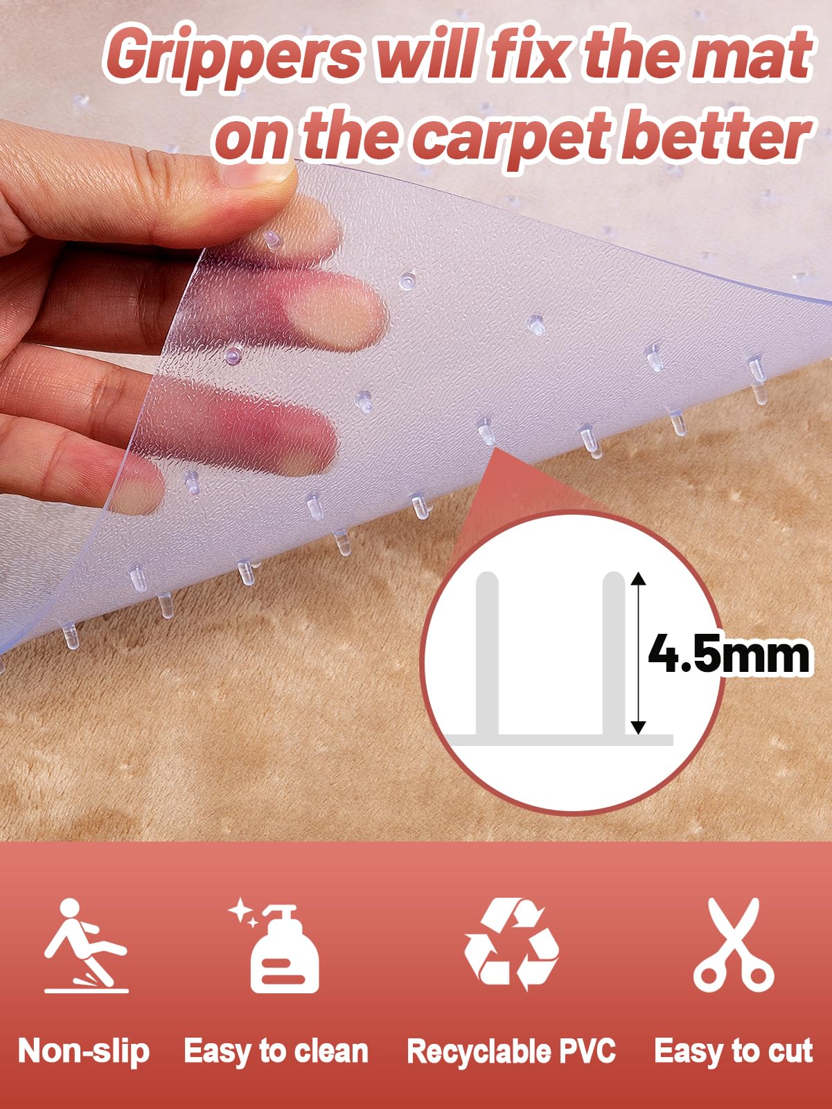 MEWTOGO 8-2ft length carpet protector extends doorway coverage to prevent wear