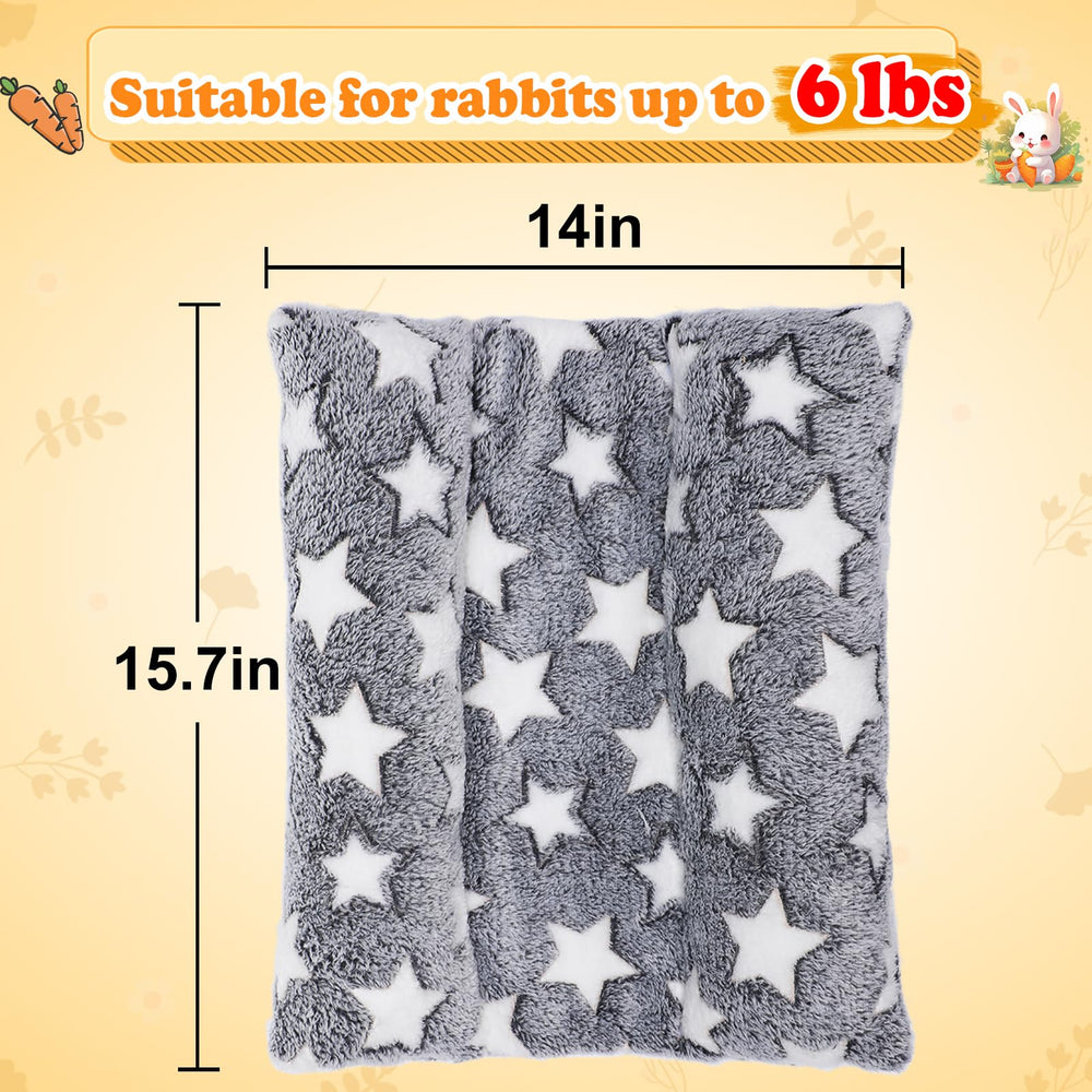 MEWTOGO bunny bed gray-star size-check confirms 15.7 x 14 inch fit for small pets.