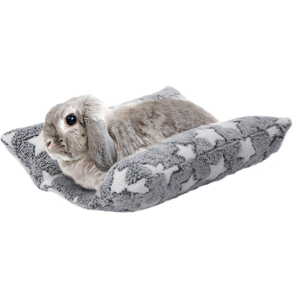 MEWTOGO bunny bed gray-star top view shows plush comfort for small pets.