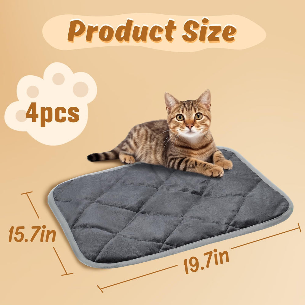 MEWTOGO cat bed mat heat-reflection closeup reveals heat-retaining design for comfort.