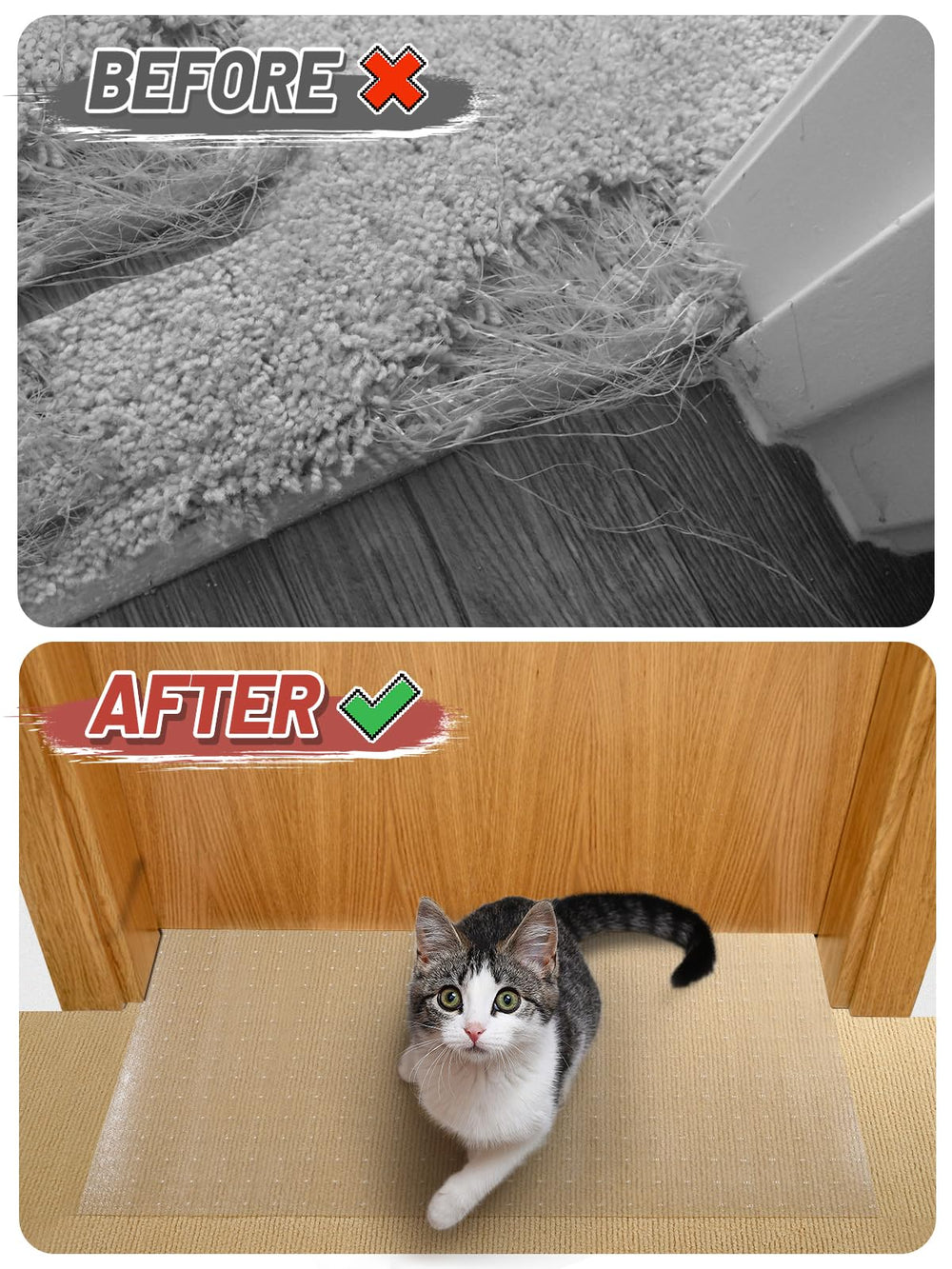 MEWTOGO cat doorway protector dimensions help fit most doorways and guard rugs
