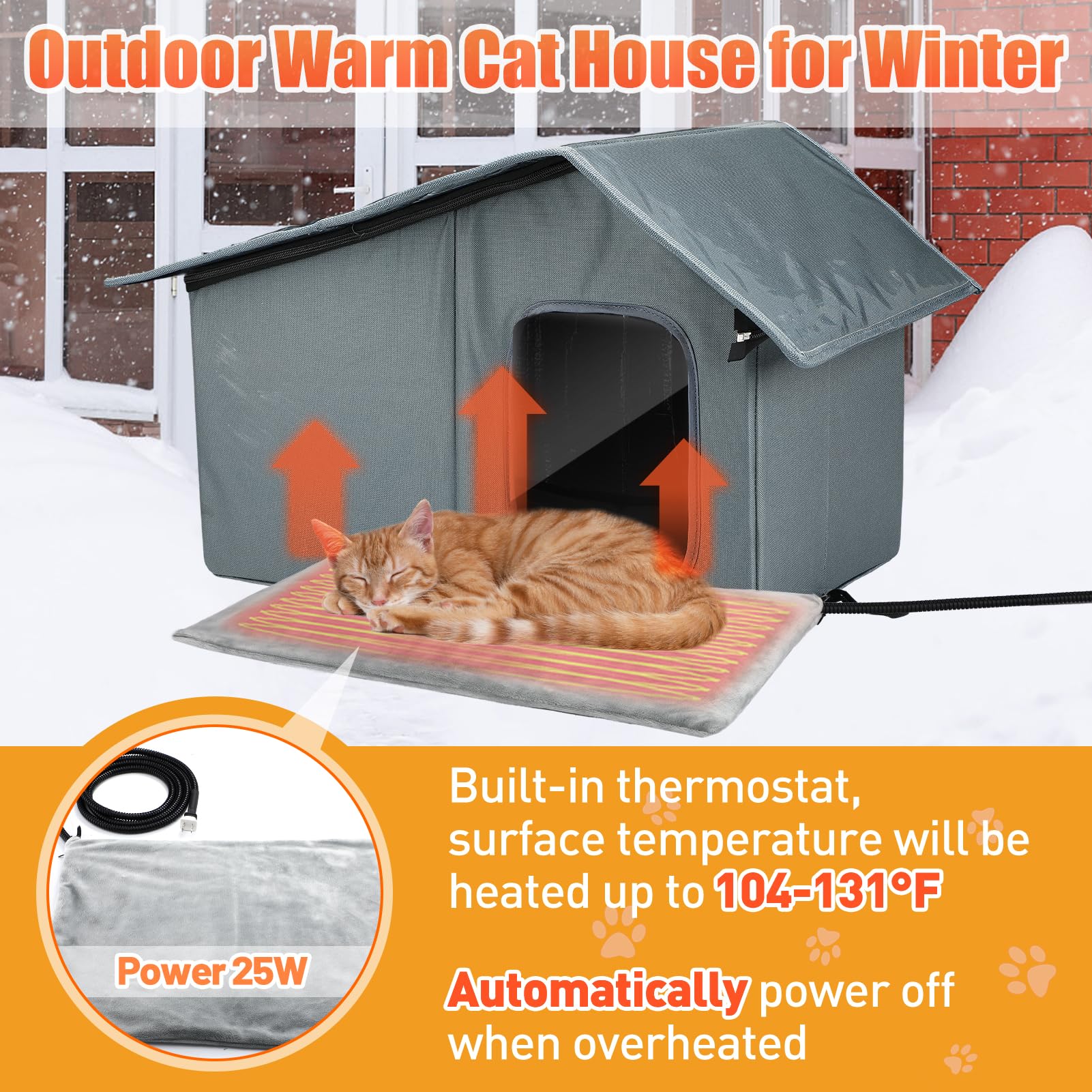 MEWTOGO Cat House assembly with zipper attachment for quick setup.