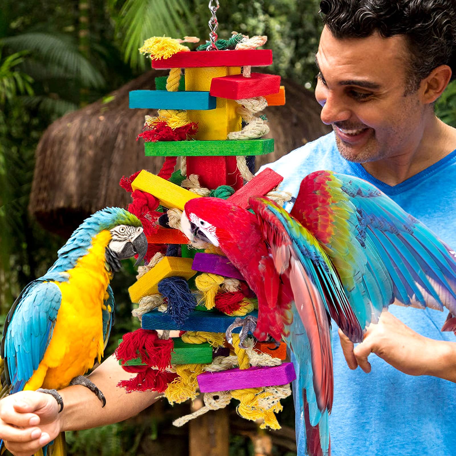 MEWTOGO chewing toy provides mental engagement and time-killing play for busy birds.