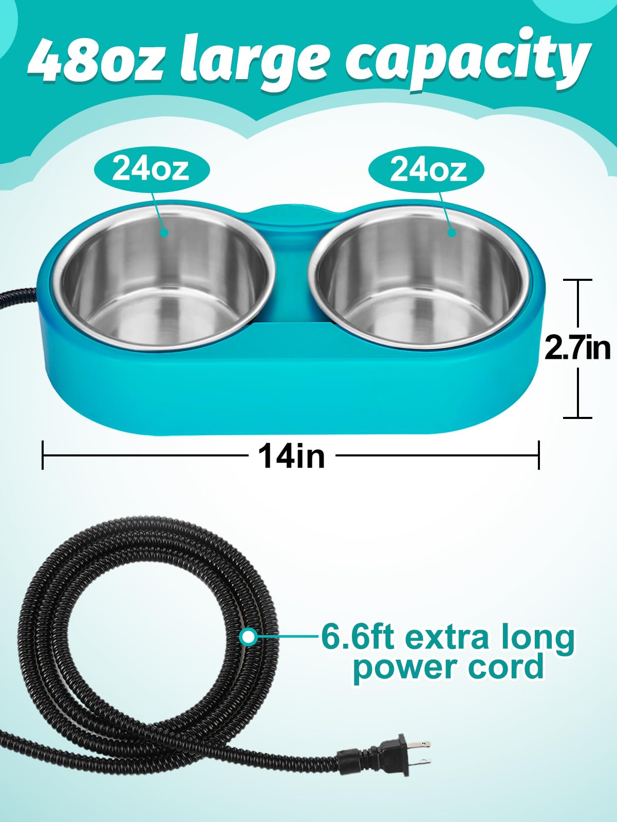 MEWTOGO durable PP material and chew-proof cord for outdoor use