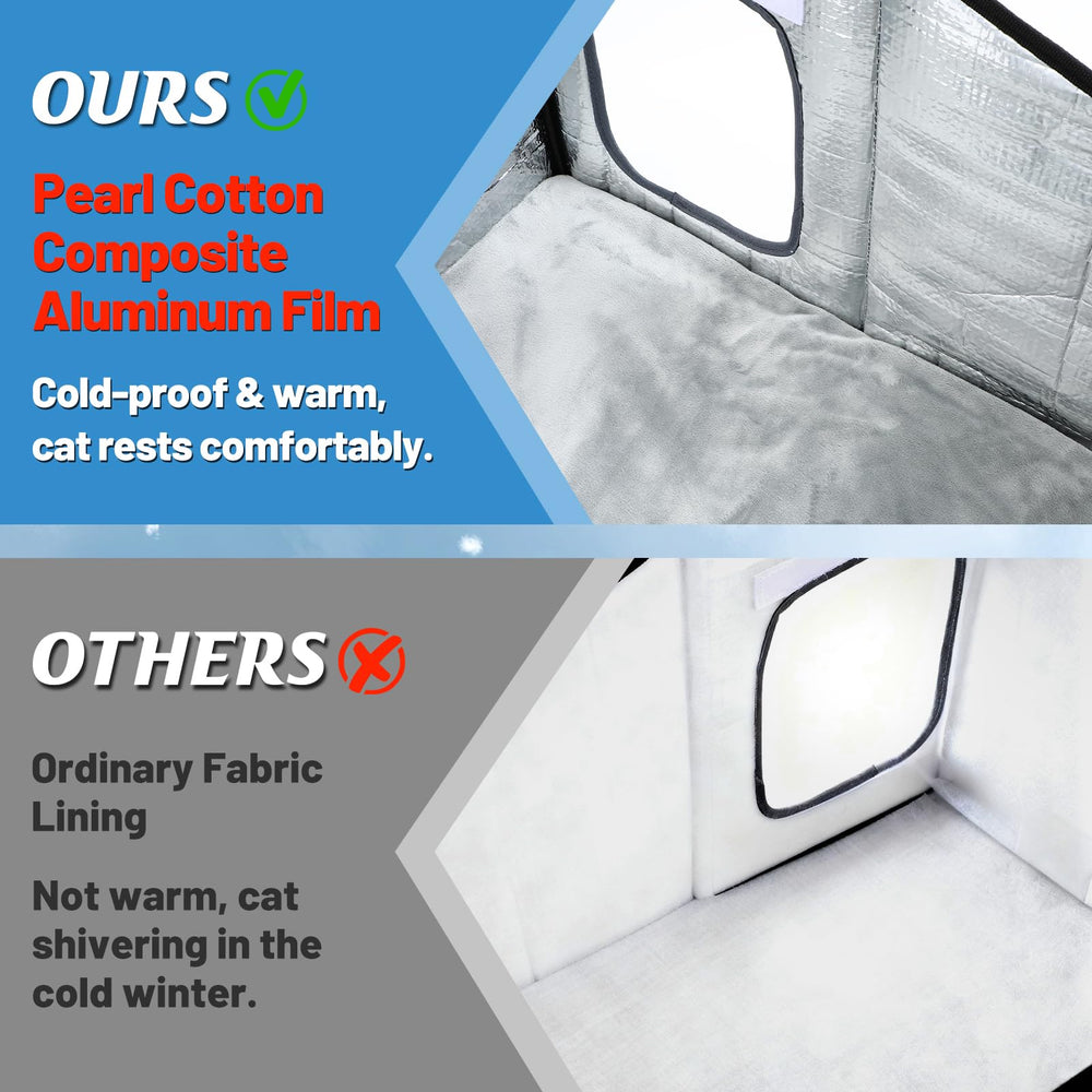 MEWTOGO heated cat house pad delivering warm comfort for winter months.