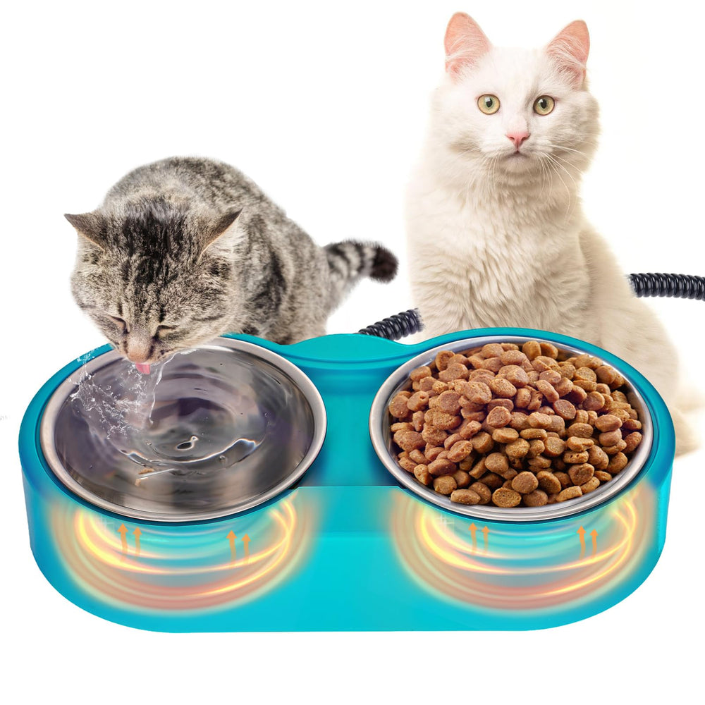 MEWTOGO heated water bowl top view for outdoor cats with warm hydration