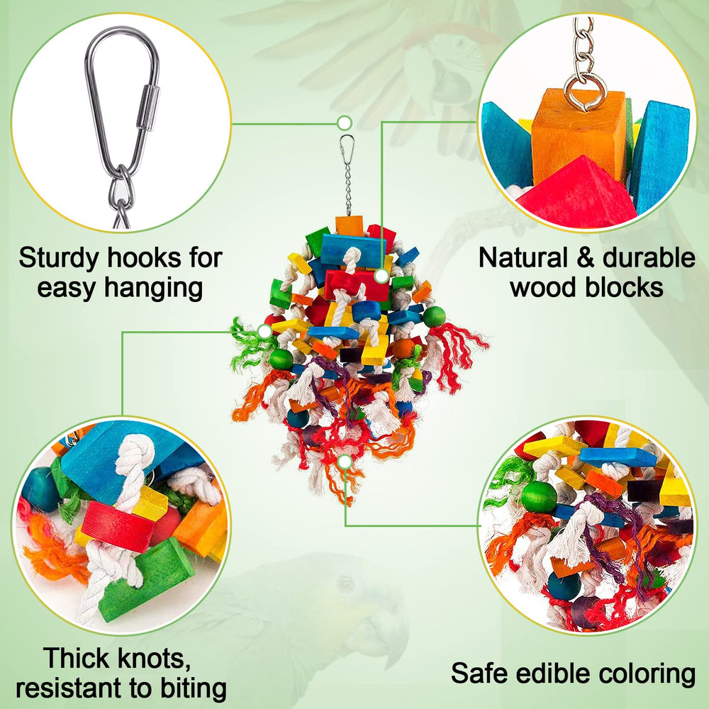 MEWTOGO large bird toy features a strong chain for lasting use