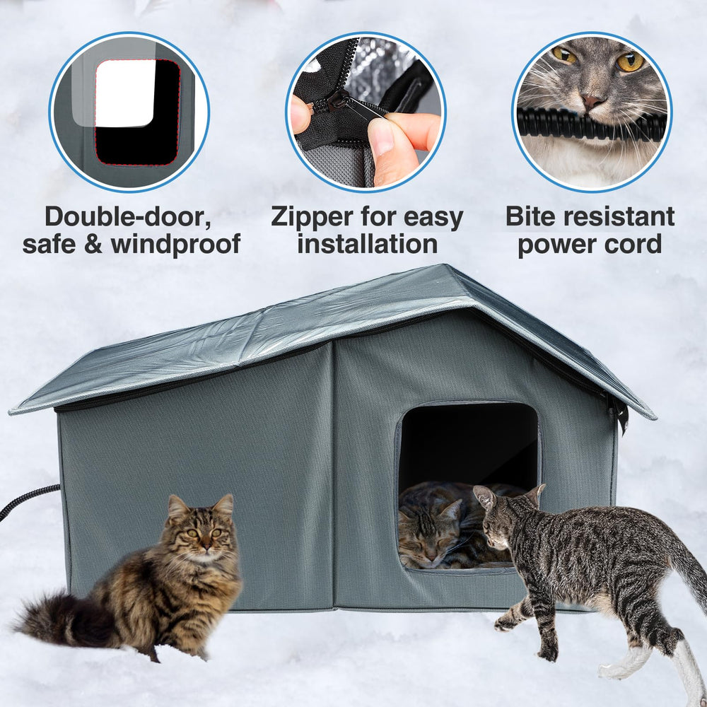 MEWTOGO large 2-3 cat shelter for shared cozy space.