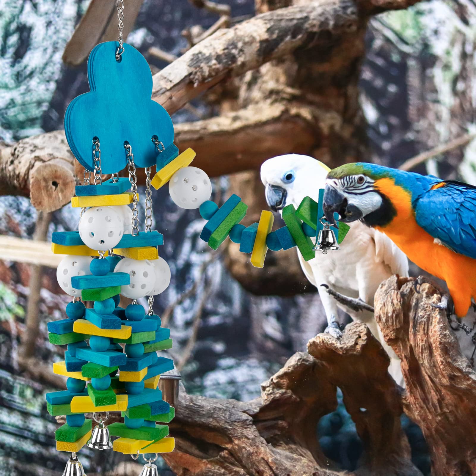 Mewtogo parrot toy natural wood materials emphasize safety and durability
