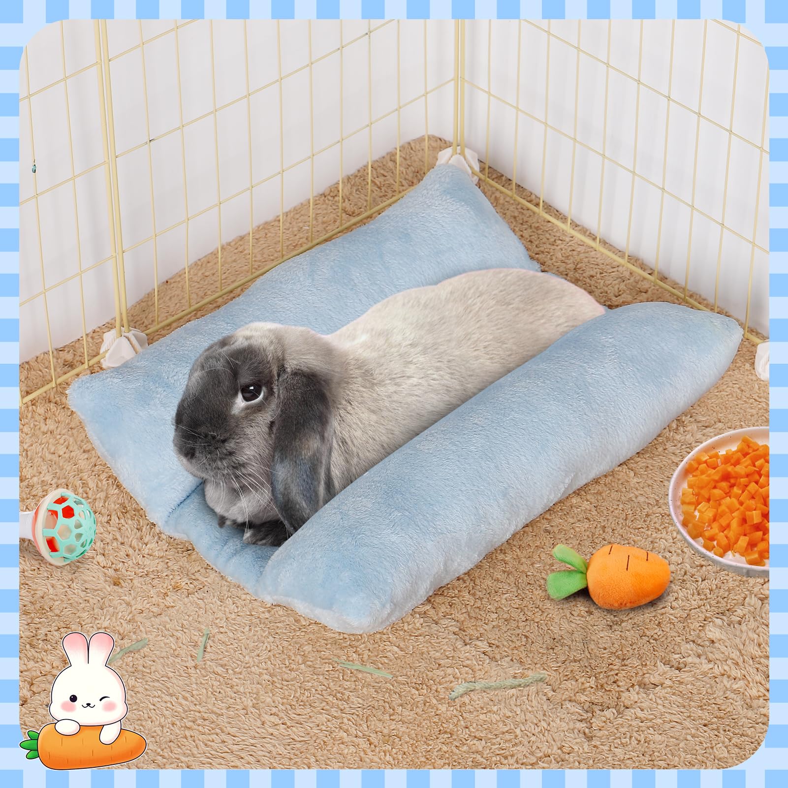 MEWTOGO rabbit bed soft flannel keeps skin comfortable and irritation-free for cozy sessions.