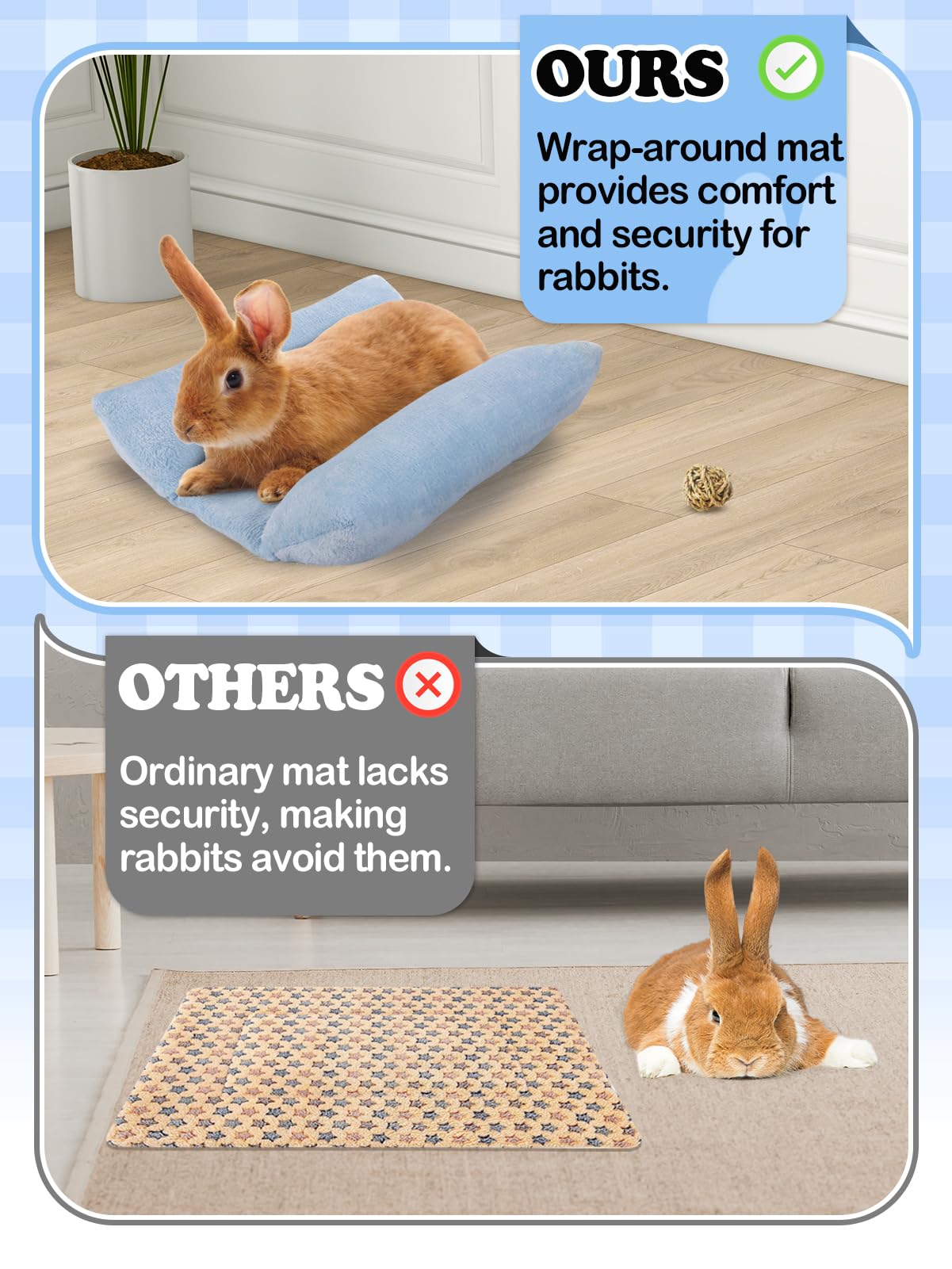 MEWTOGO rabbit bed sponge center delivers snug warmth for restful lounging.