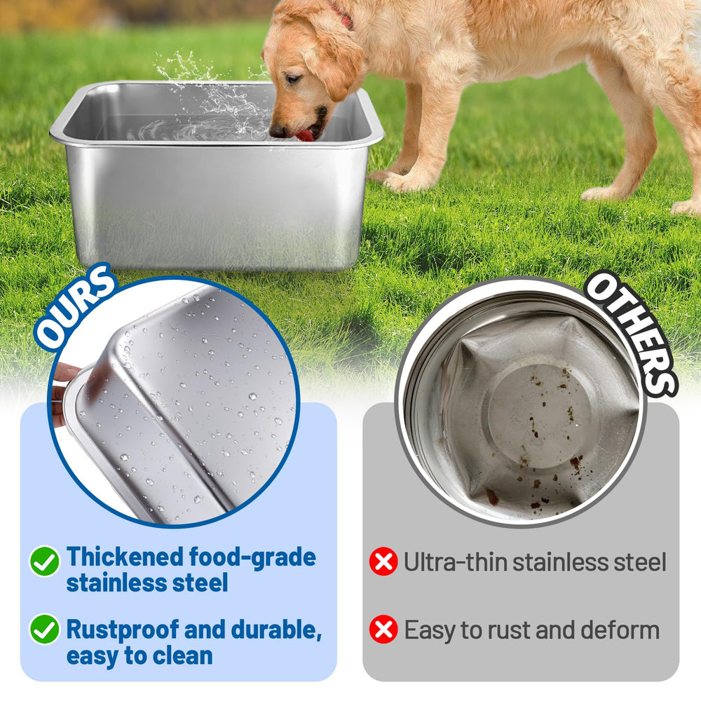 MEWTOGO stainless steel dog bowl highlights rust-proof durability for reliable feeding.