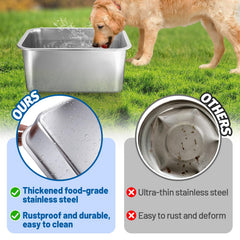 MEWTOGO stainless steel dog bowl highlights rust-proof durability for reliable feeding.