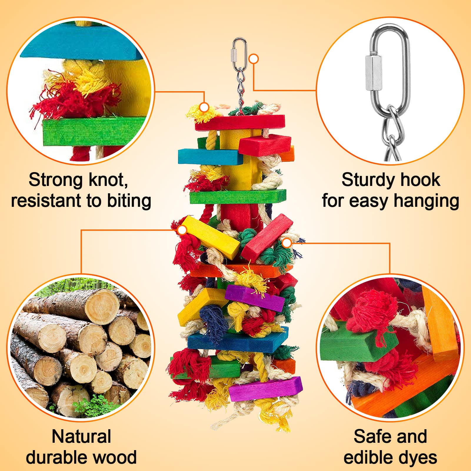 MEWTOGO strong chain hardware resists long-term chewing for safety and longevity.