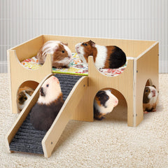 MEWTOGO guinea pig castle assembly shows quick, sturdy setup for a safe shelter