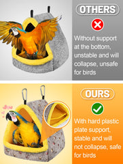 MEWTOGO warm plush bird bed highlights cozy comfort and easy cleaning for parrots