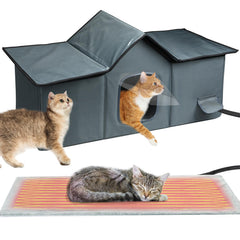 MEWTOGO weatherproof cat house roof provides waterproof protection for harsh winters