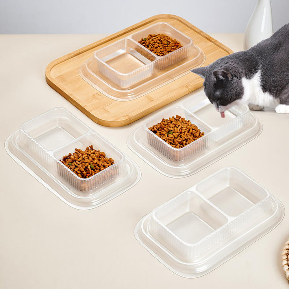 MEYAGO disposable pet bowls double-dish setup for feeding and hydrating pets