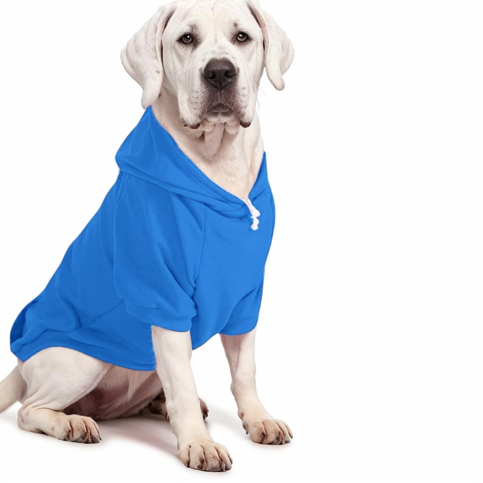 Mfiker blue-dog-hoodie leash-hole enables secure, hands-free strolling.