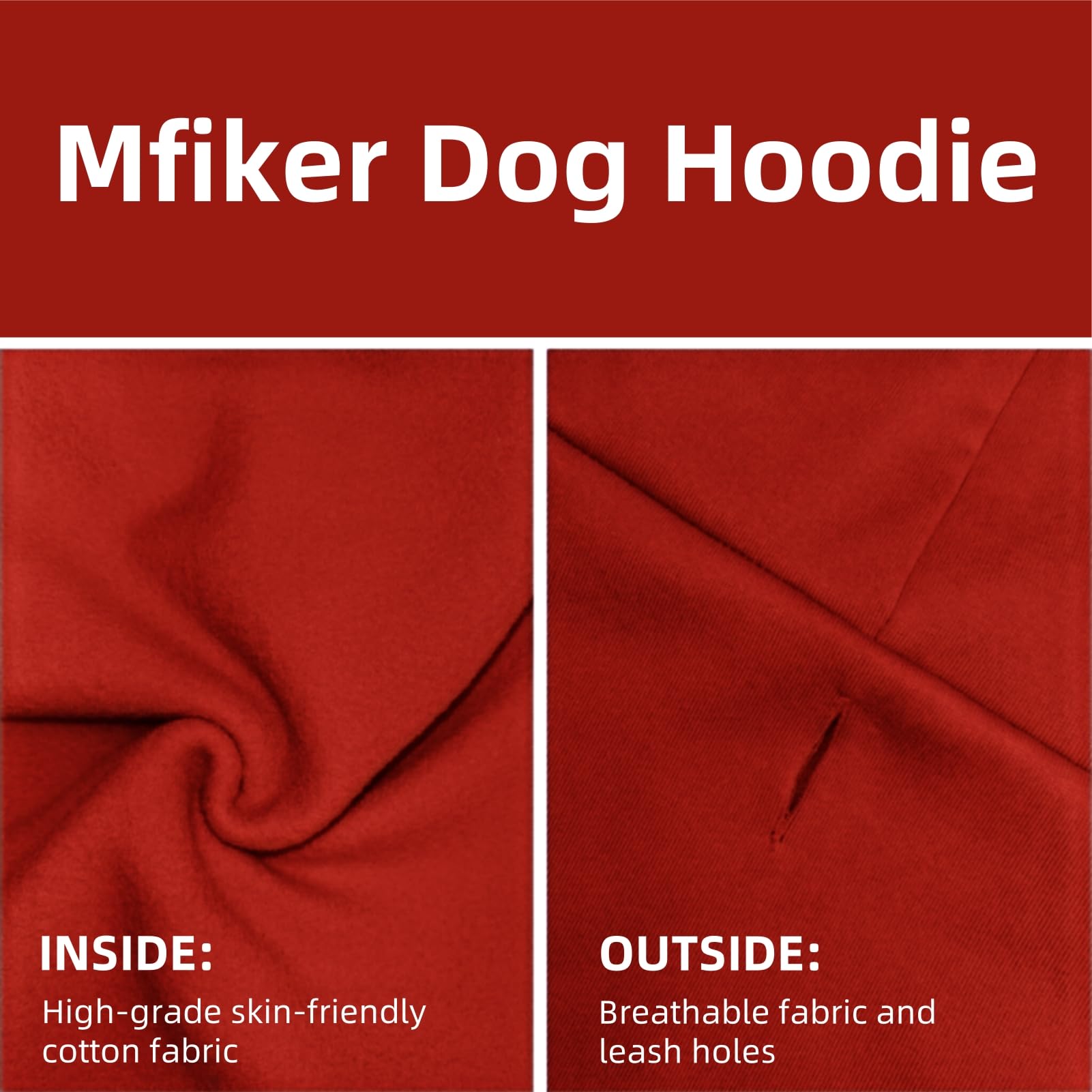 Mfiker large dog hoodie hood detail highlighting extra warmth.