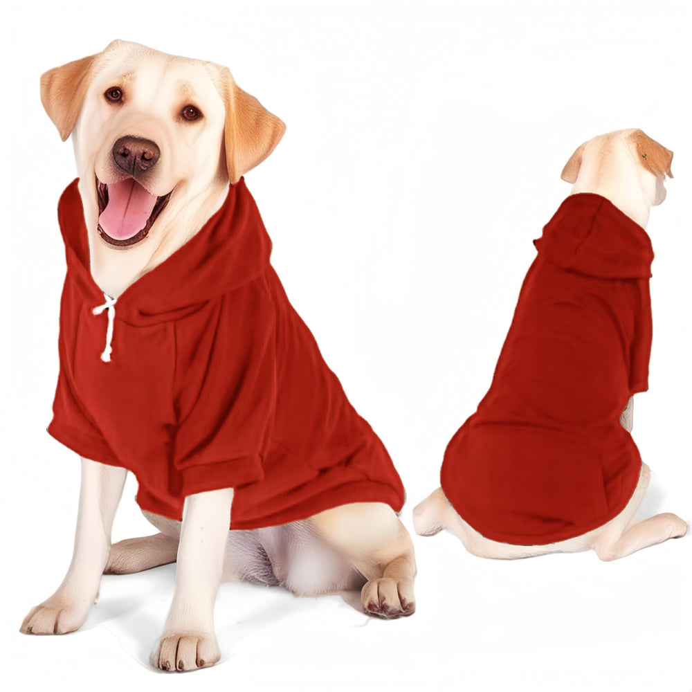 Mfiker large dog hoodie leash hole detail showing secure lead access.