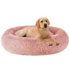 MFOX Calming Dog Bed exterior with plush faux fur for cozy lounging.