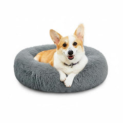 MFOX Calming Dog Bed faux fur close-up shows plush softness and pet-safe materials.