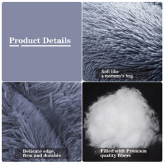 MFOX Calming Dog Bed faux fur close-up emphasizes plush comfort for relaxed naps.
