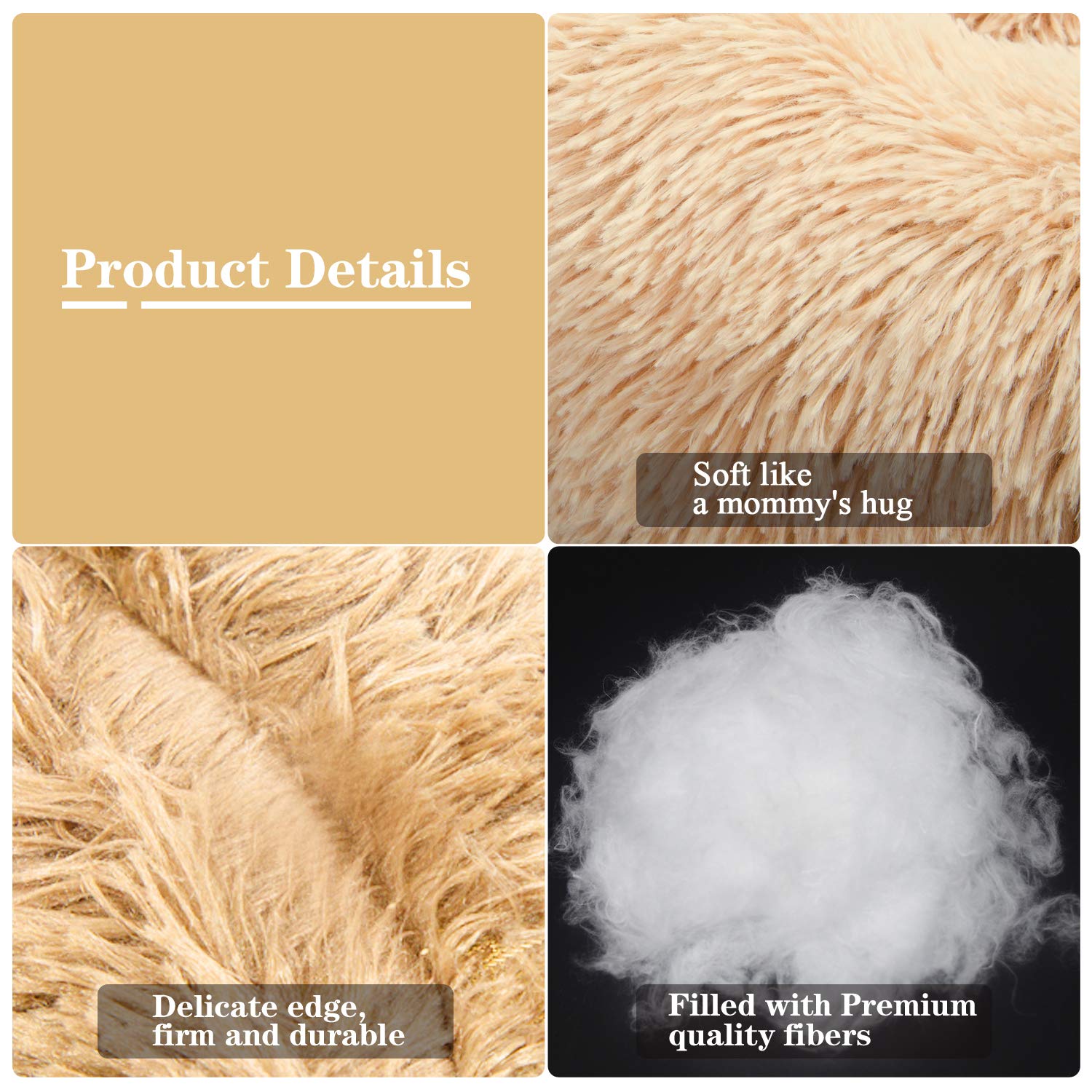 MFOX Calming Dog Bed faux fur close-up highlights plush texture and warmth.