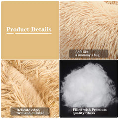 MFOX Calming Dog Bed faux fur close-up highlights plush texture and warmth.
