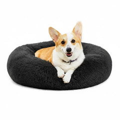MFOX Calming Dog Bed with faux fur donut design offering cozy, secure snuggles.
