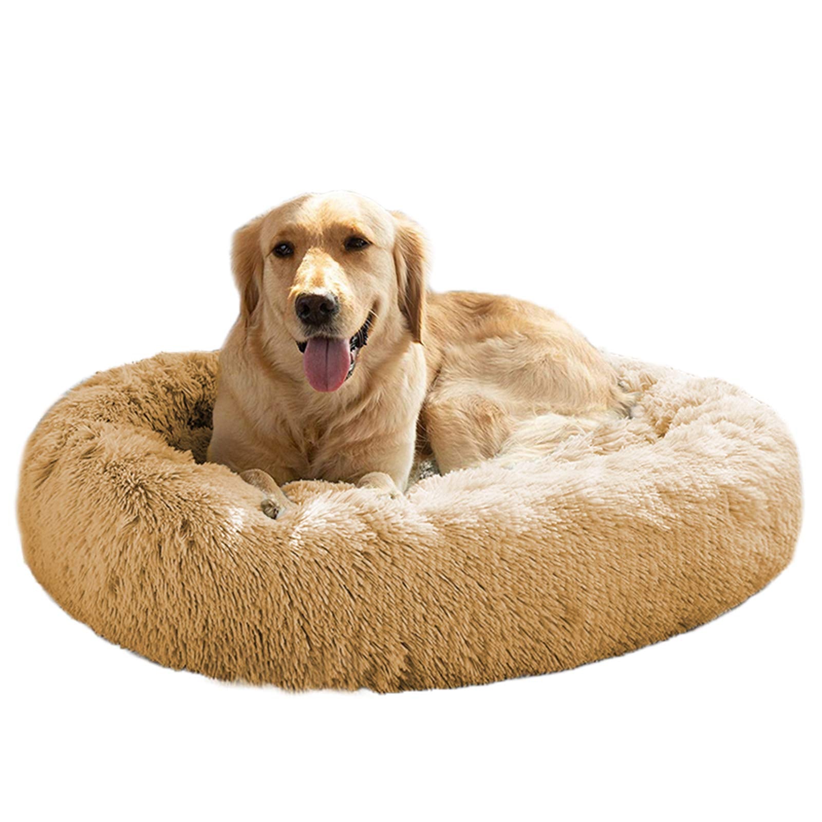 MFOX Calming Dog Bed front view shows a cozy donut shape for restful paw snuggles.